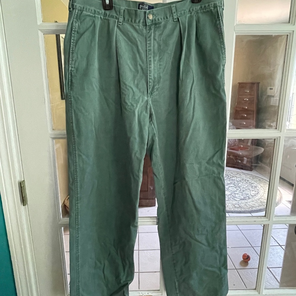 Ralph Lauren Green Chino Pants with Straight Leg